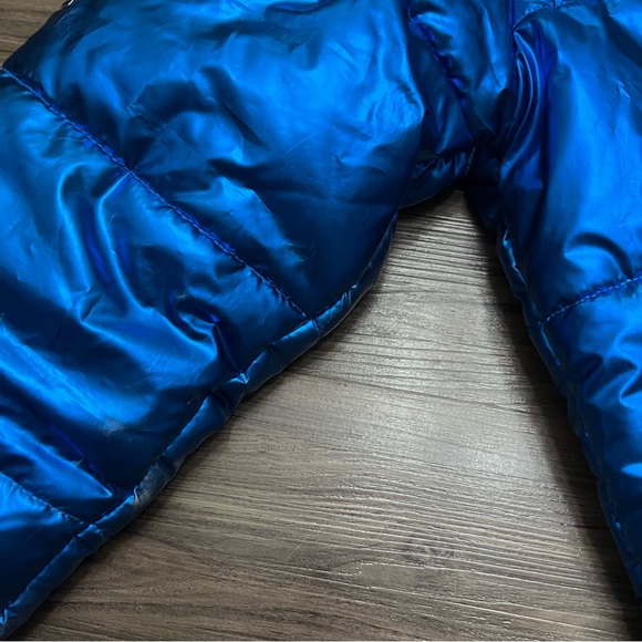 Champion X NASA men sz XS Metallic Puffer Jacket Blue Quilted - Picture 12 of 16